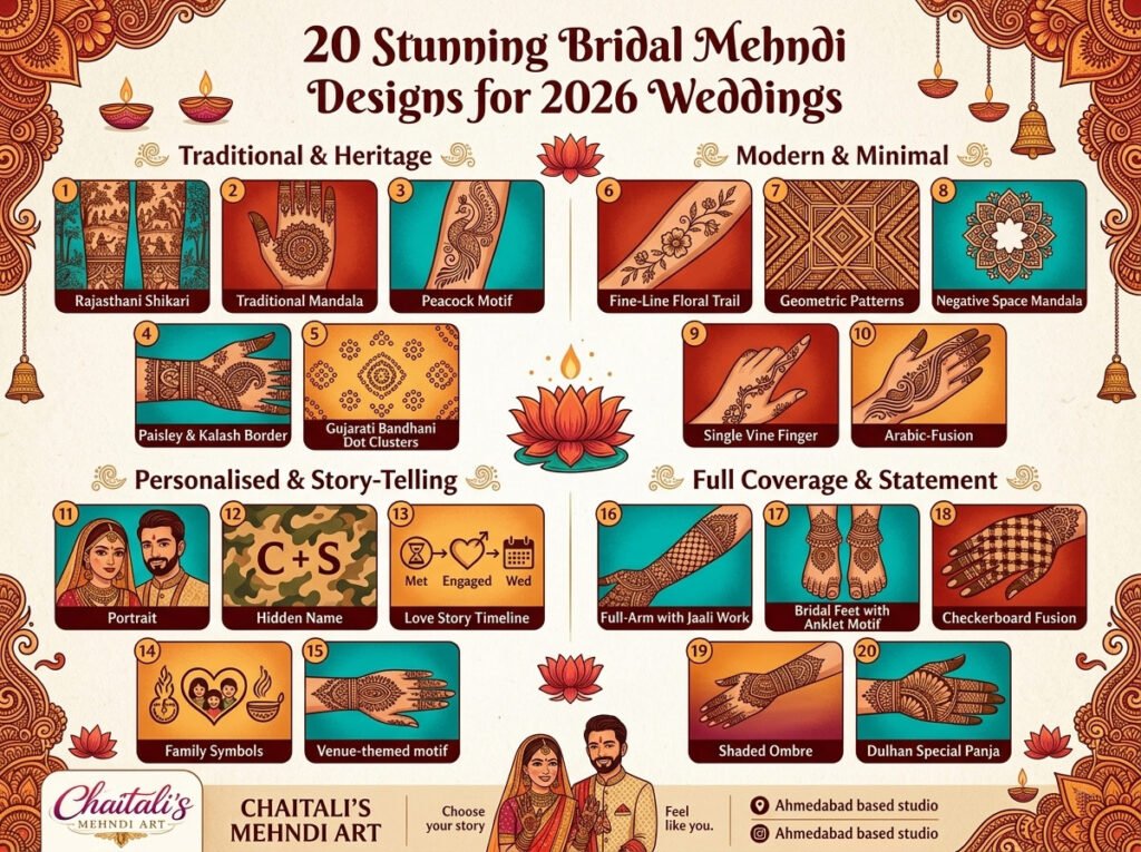 20 Stunning Bridal Mehndi Designs for 2026 Weddings