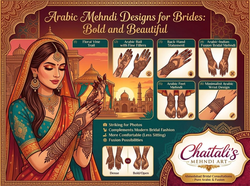 Arabic Mehndi Designs for Brides: Bold and Beautiful