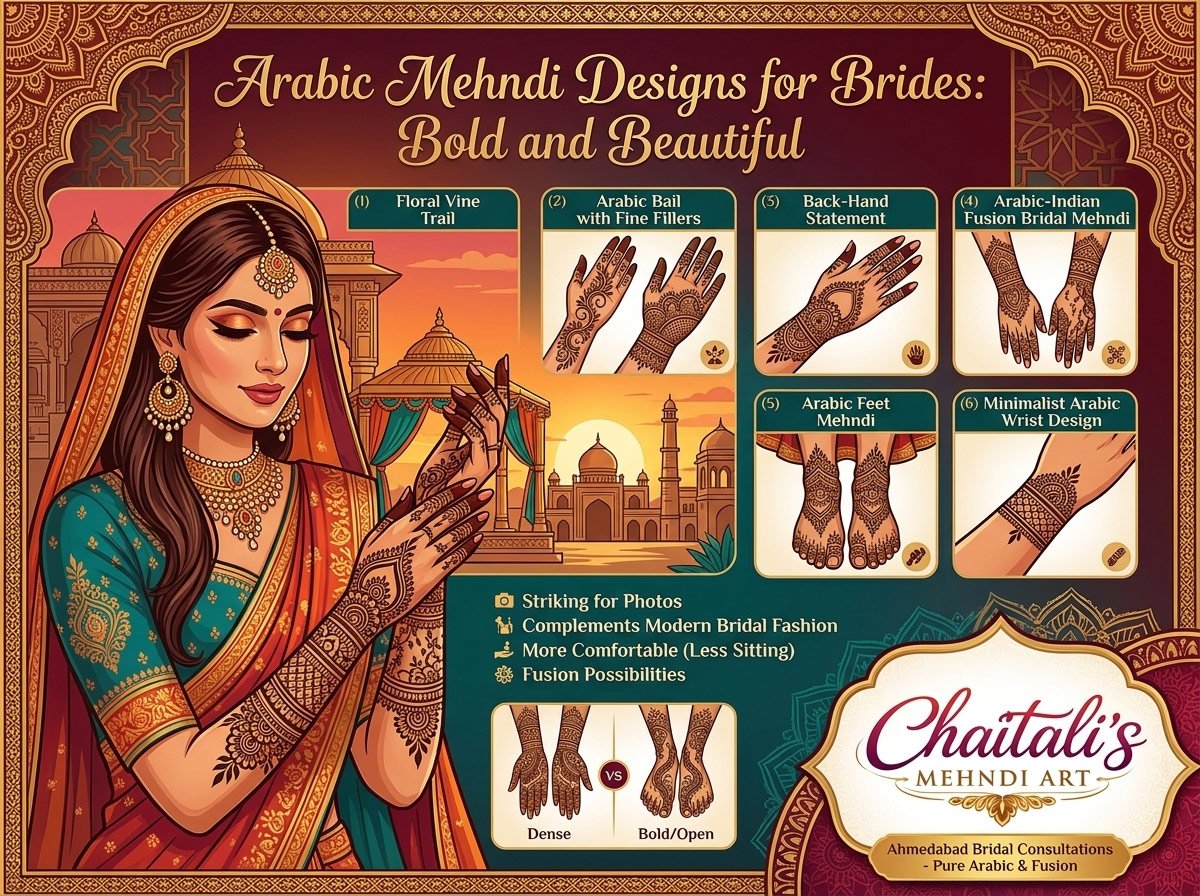 Arabic Mehndi Designs for Brides: Bold and Beautiful