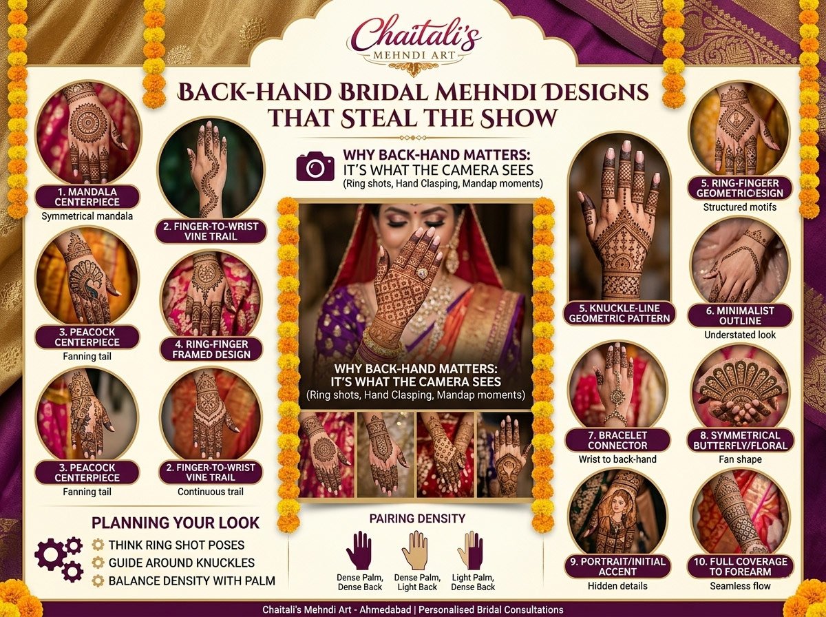 Back-Hand Bridal Mehndi Designs That Steal the Show