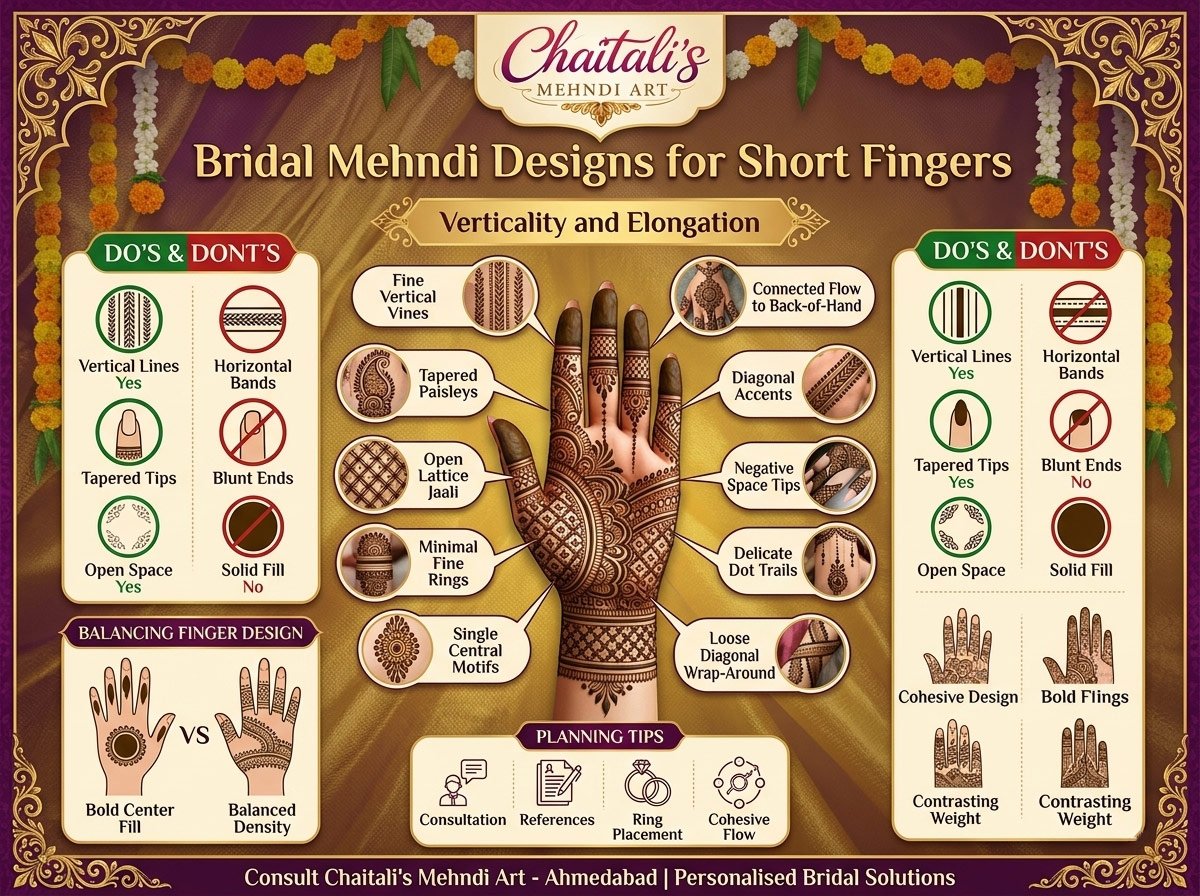 Bridal Mehndi Designs for Short Fingers