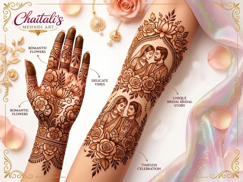 Floral Bridal Mehndi Designs for a Romantic Look