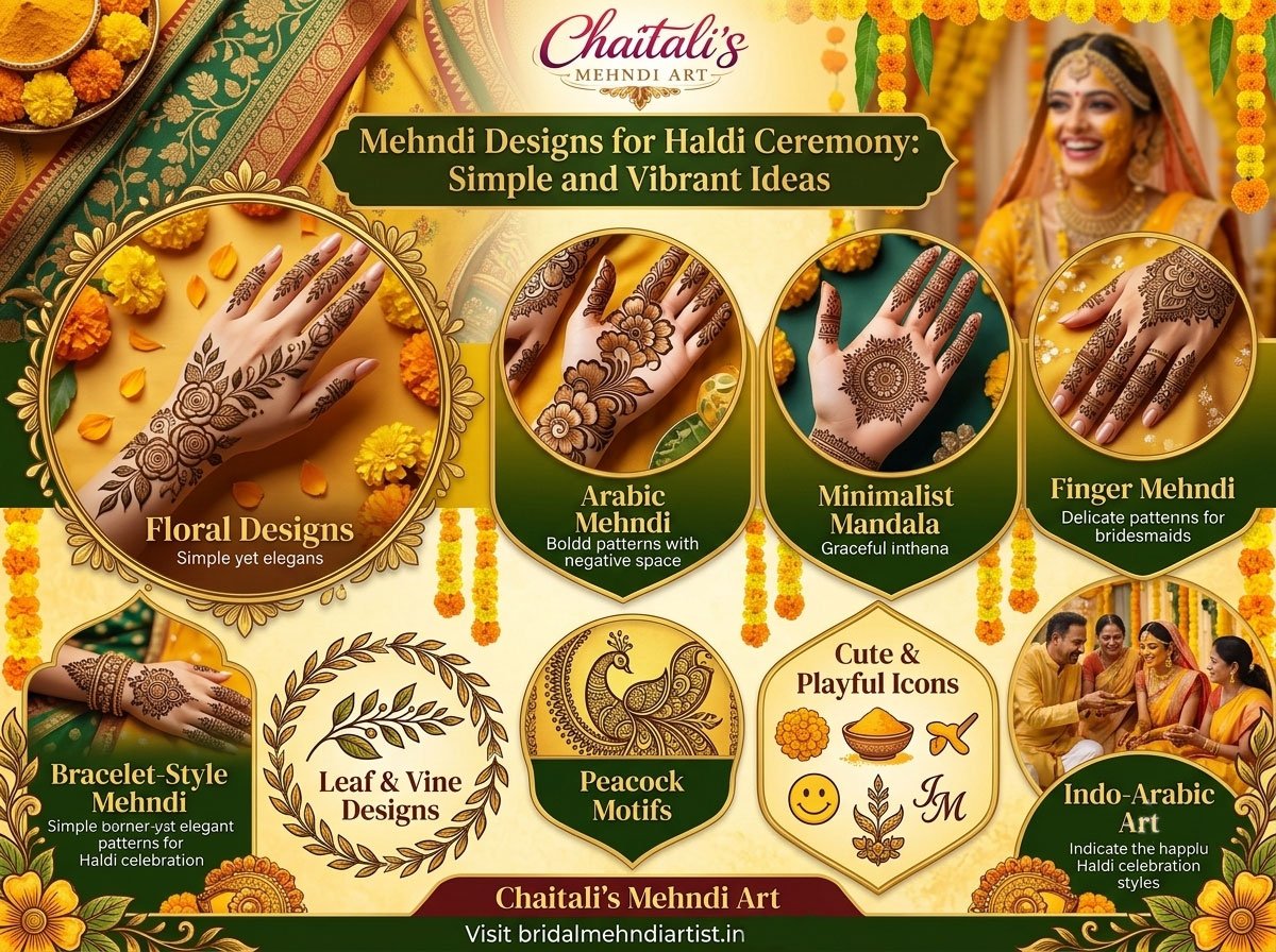 Mehndi Designs for Haldi Ceremony: Simple and Vibrant Ideas for a Beautiful Pre-Wedding Look