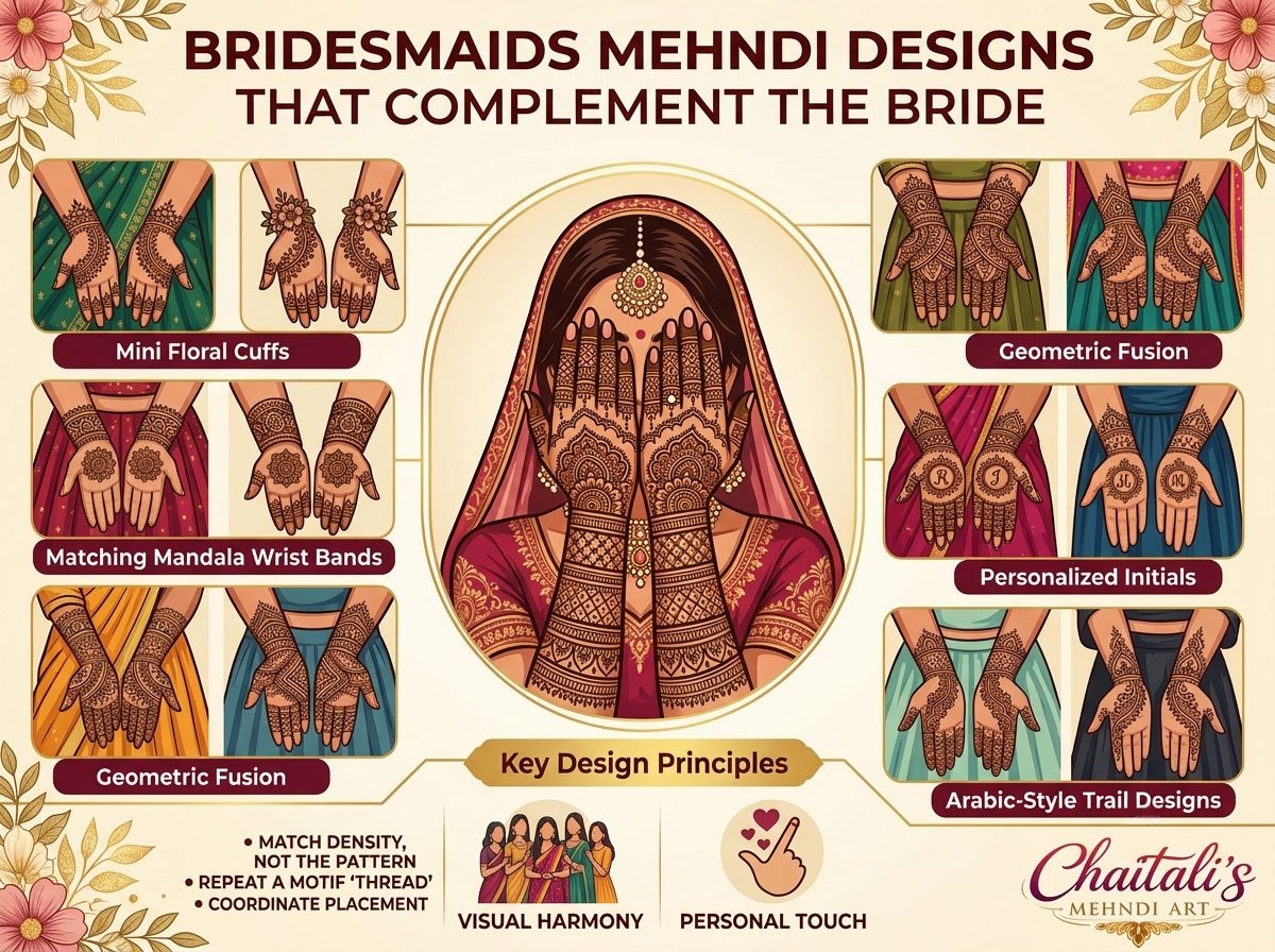 Bridesmaids Mehndi Designs That Complement the Bride