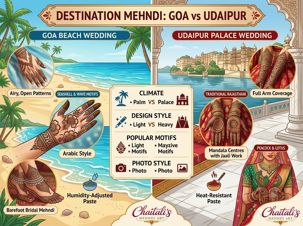 Mehndi Designs for Destination Weddings in Goa or Udaipur