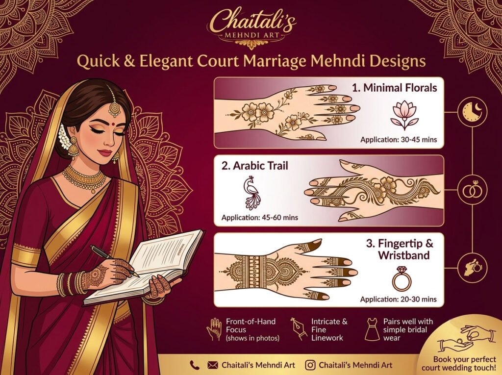 Mehndi for Court Marriages: Quick and Elegant Designs