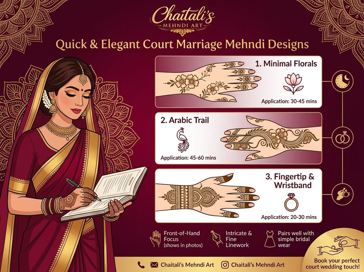 Mehndi for Court Marriages: Quick and Elegant Designs