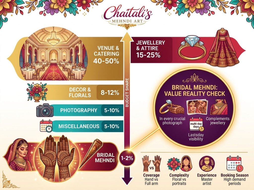 How Much Does Bridal Mehndi Cost vs Other Wedding Expenses?