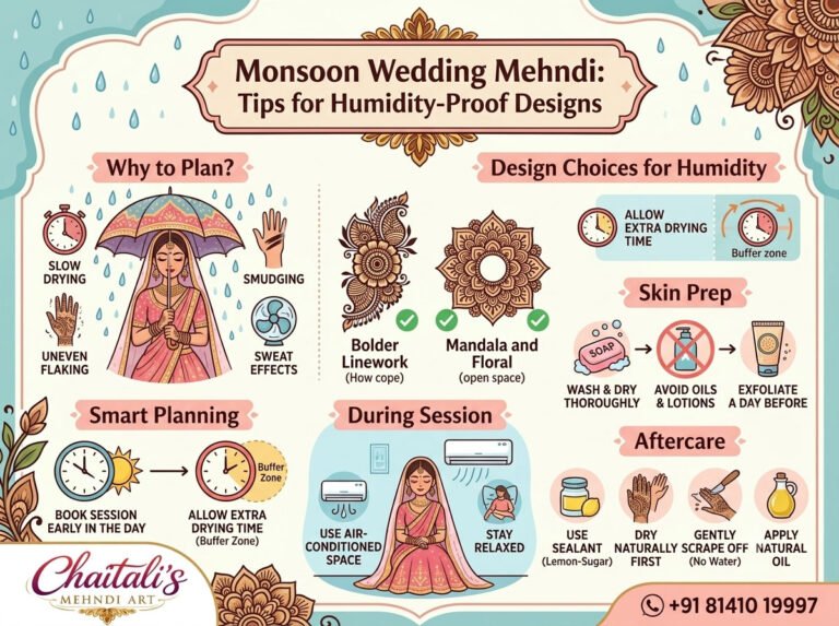 Monsoon Wedding Mehndi: Tips for Humidity-Proof Designs